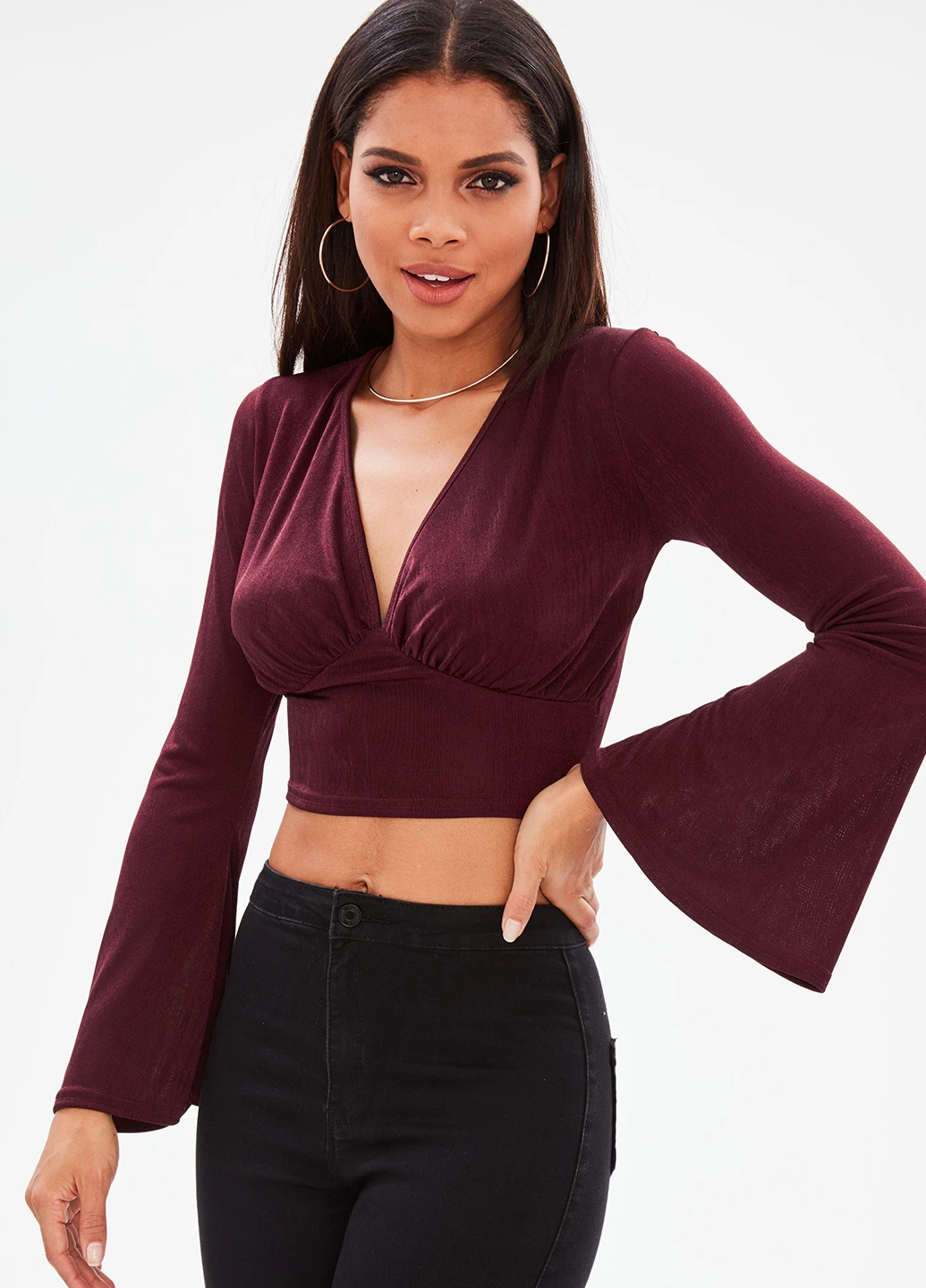 Бордова блуза Missguided