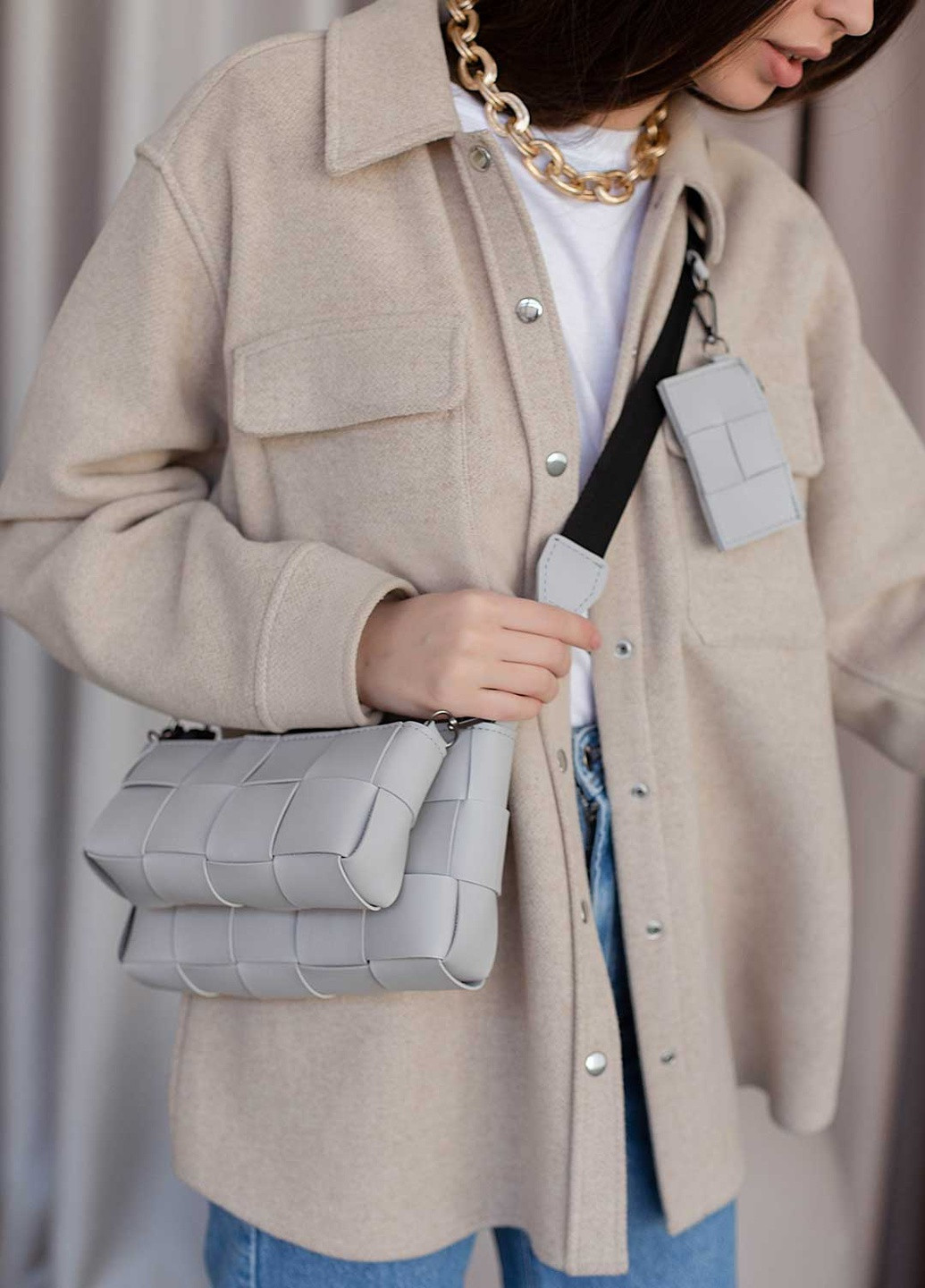 Сумка женская кросс боди экокожа (wel-63701) Серая WeLassie (253982628)