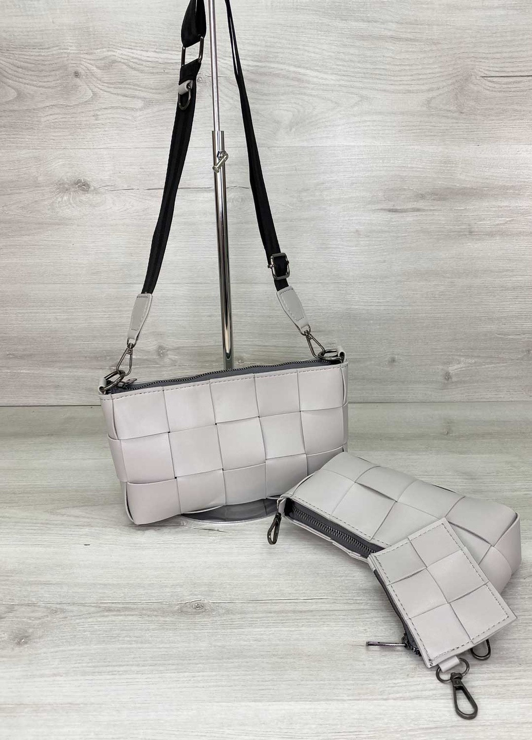 Сумка женская кросс боди экокожа (wel-63701) Серая WeLassie (253982628)