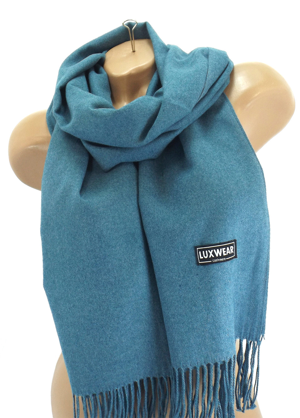Жіночий кашеміровий шарф Морська Хвиля LuxWear S47018 однотонний кежуал акрил, віскоза, кашемір