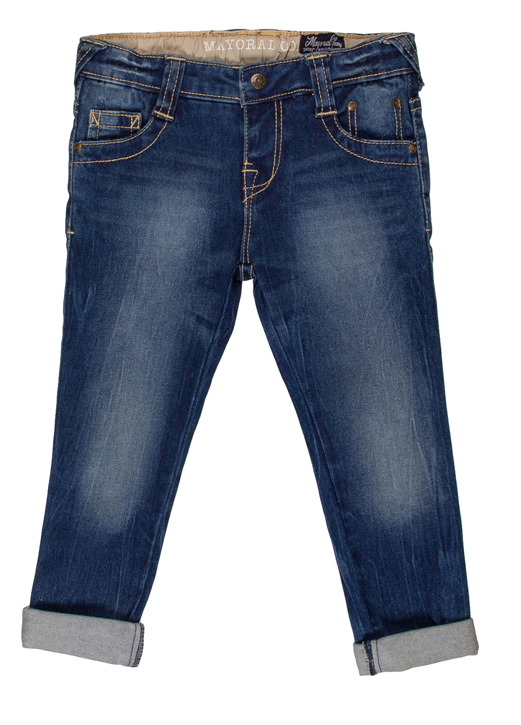 Синие демисезонные зауженные джинсы Mayoral