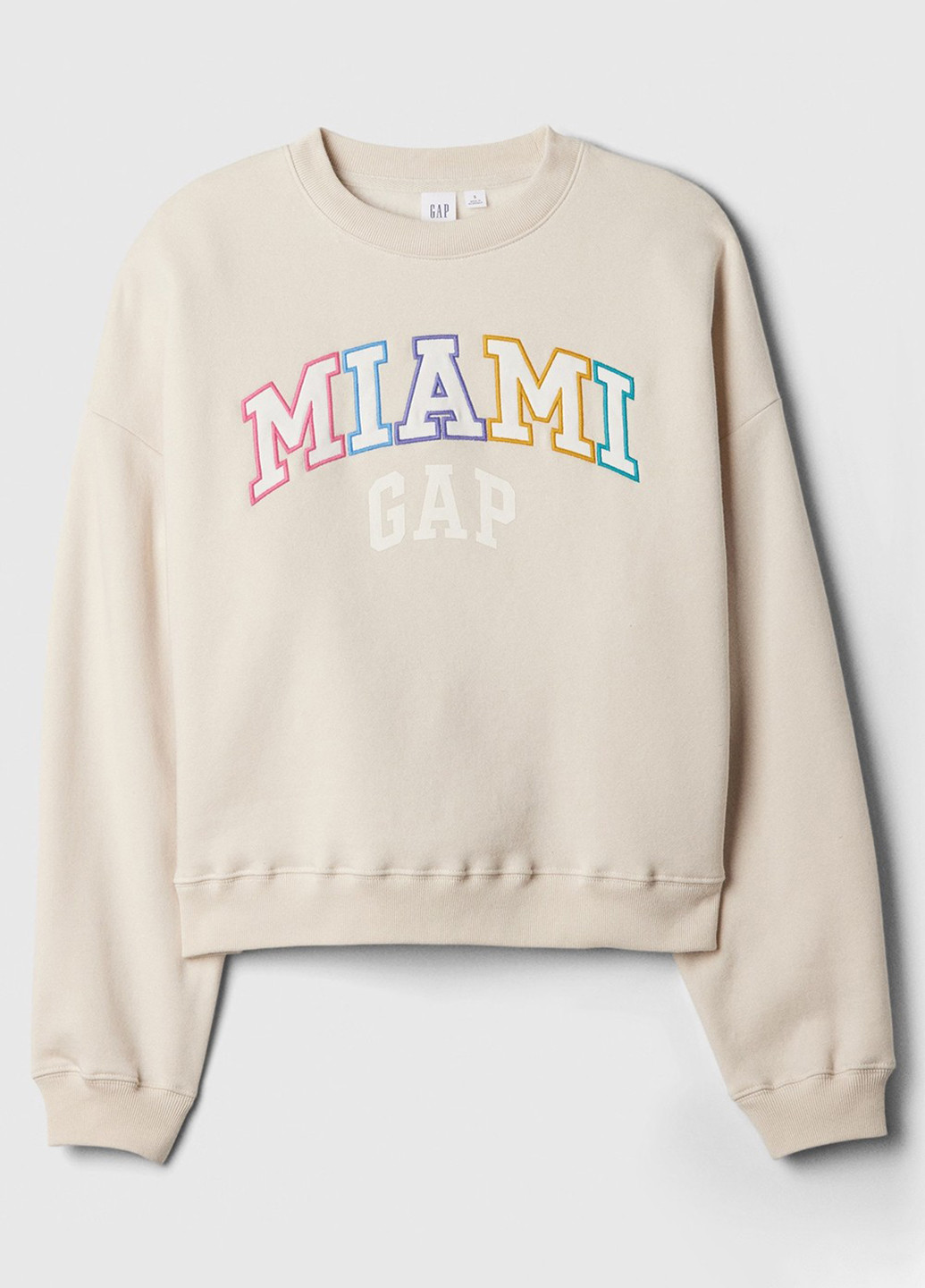 Молочный свитшот Gap логотип нашивки (361011005)