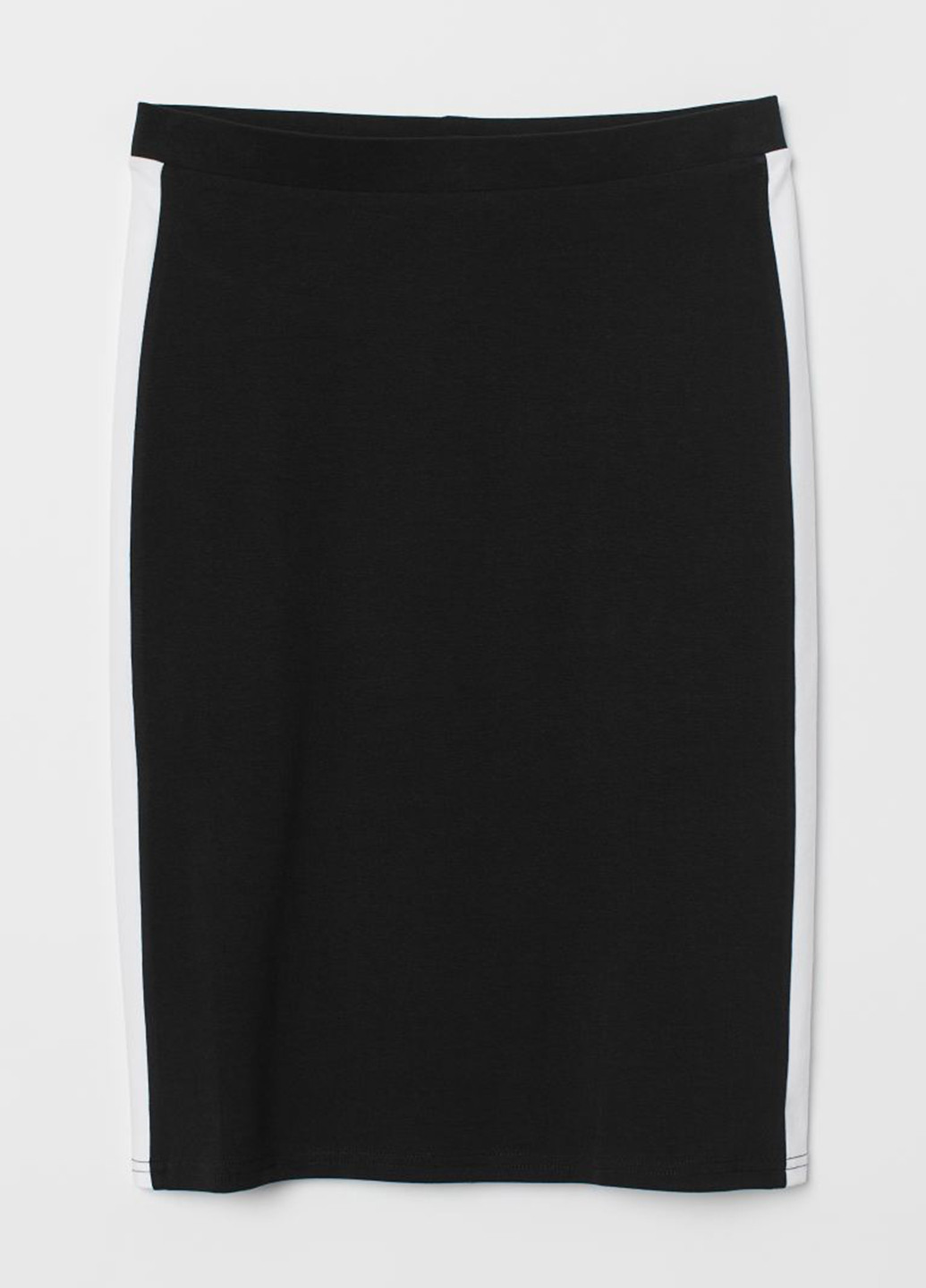 Черно-белая кэжуал однотонная юбка H&M карандаш