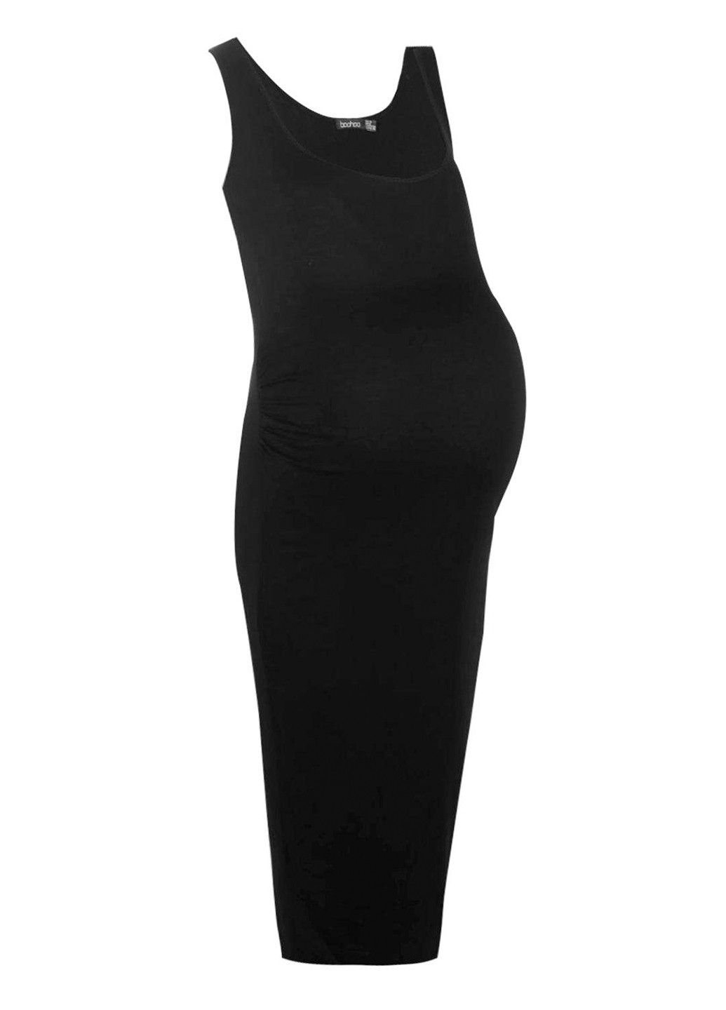 Черное кэжуал платье для беренных платье-майка Boohoo однотонное