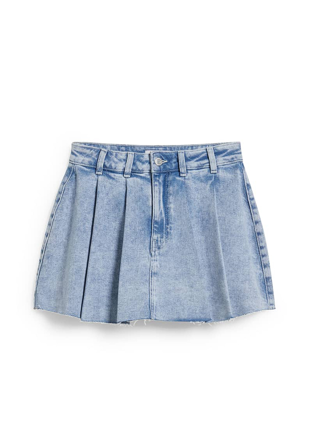 Голубая кэжуал, джинсовая однотонная юбка C&A клешированная