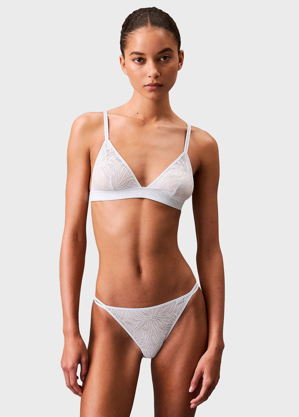 Блакитний тріенджел бюстгальтер Calvin Klein без кісточок поліамід