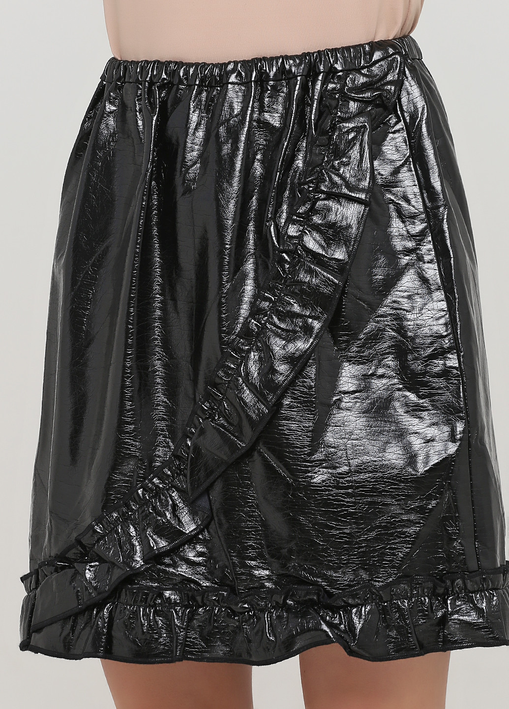 Черная кэжуал однотонная юбка Monki а-силуэта (трапеция)
