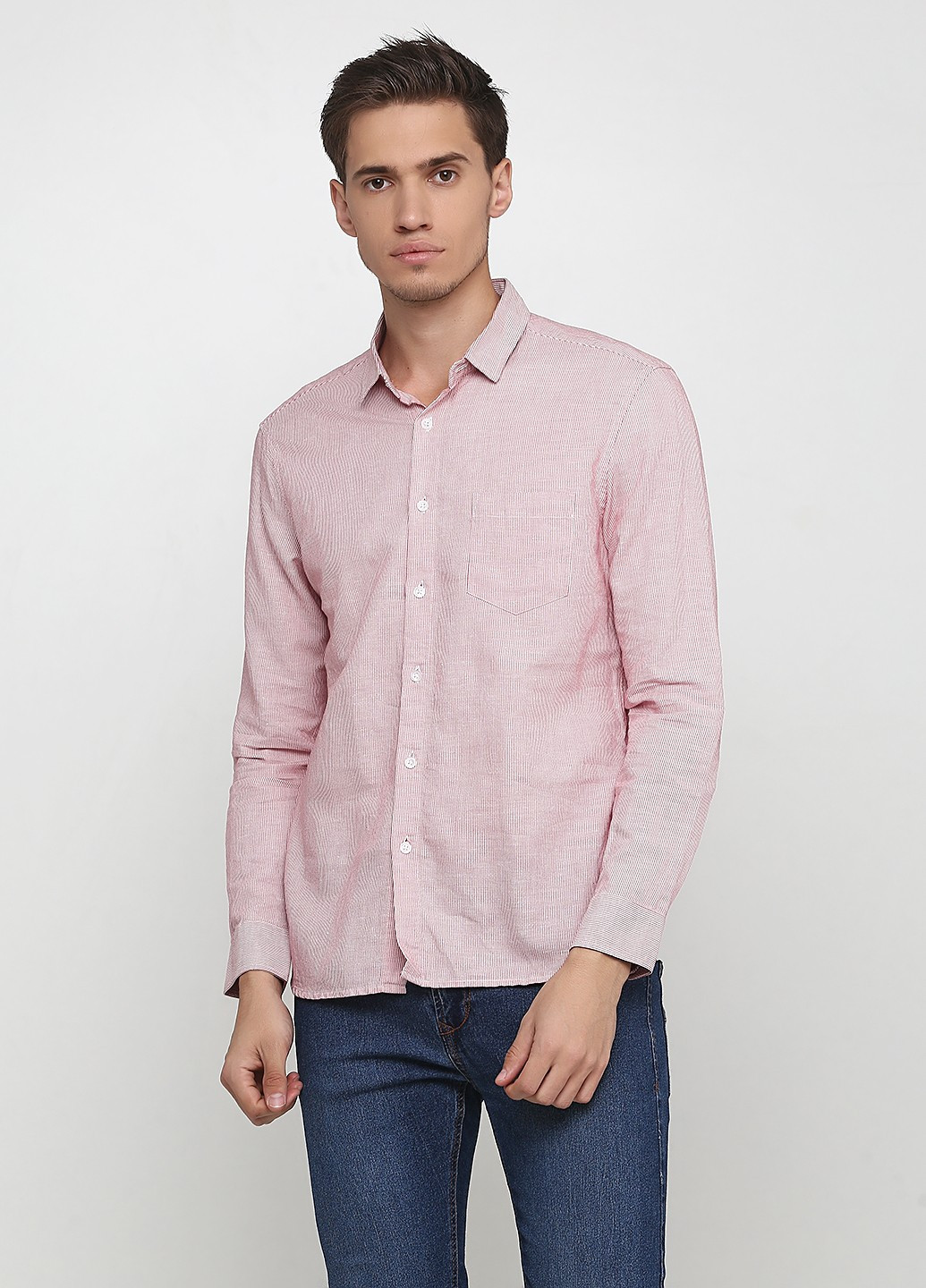 Розовая кэжуал рубашка в полоску Gap