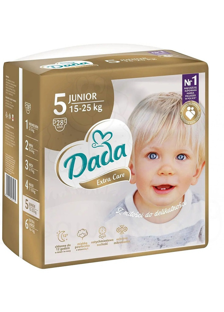 Підгузки Дада Extra Care 5 Junior (15-25 кг), 28 шт 8594159081161 Dada