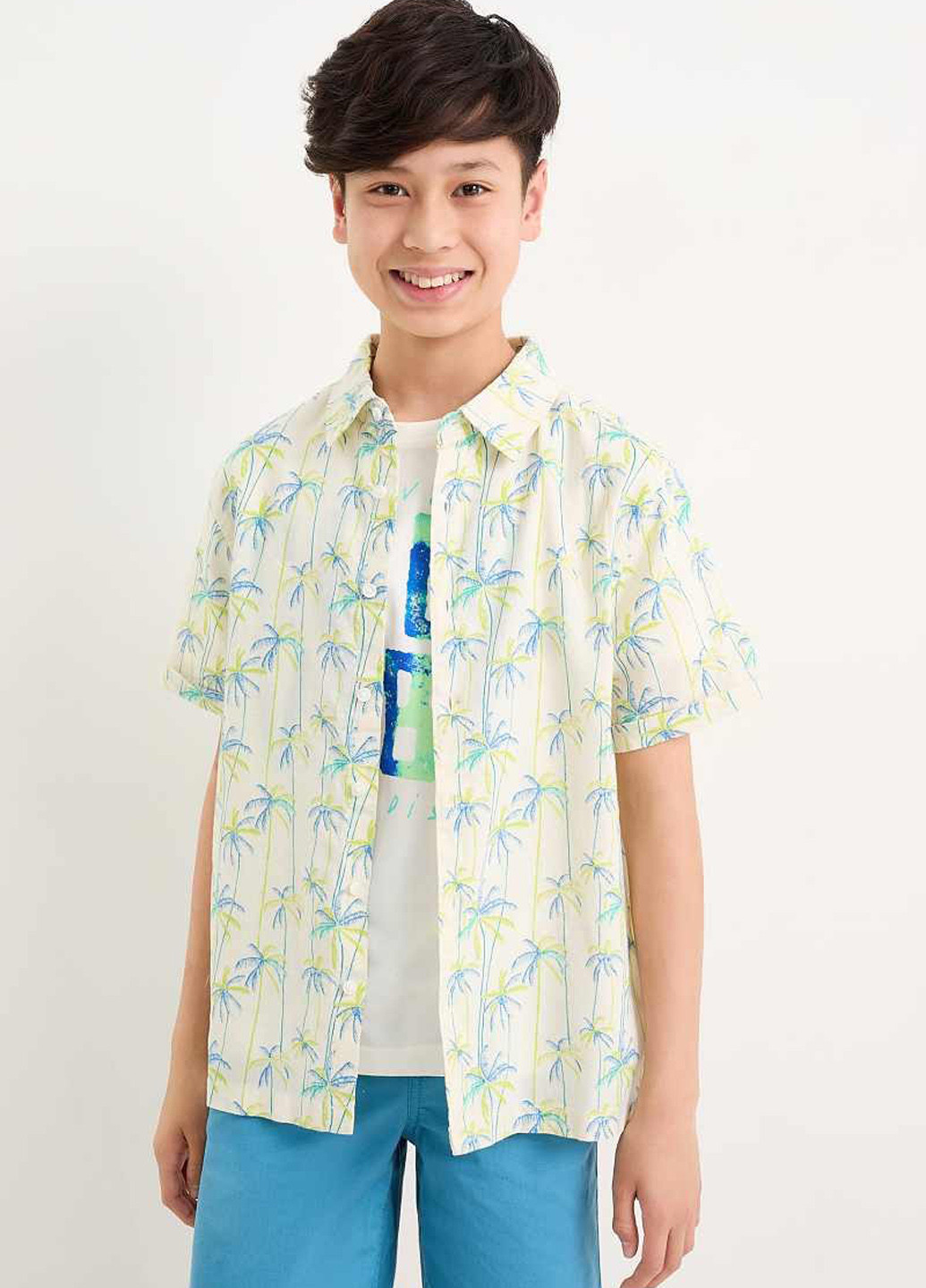 Кремовая кэжуал рубашка с рисунком C&A