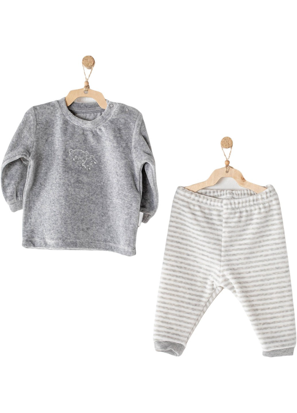 Сірий демісезонний комплект кофта+штани, серія little one andywawa