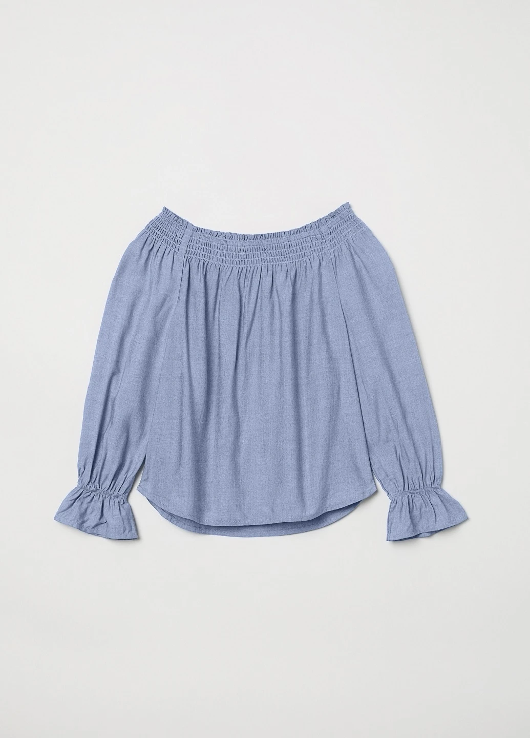 Светло-голубая однотонная блузка H&M демисезонная