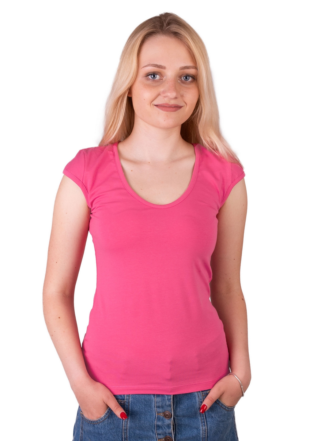 Розовая всесезон футболка женская Наталюкс 41-2323