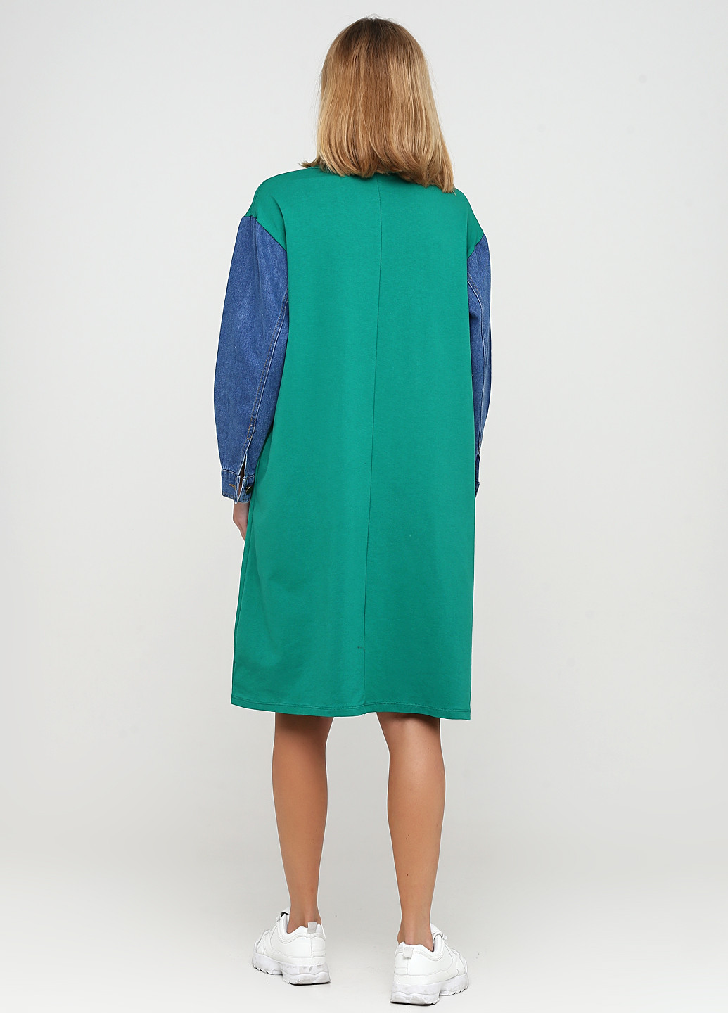 Зеленое кэжуал платье Stella Milani однотонное