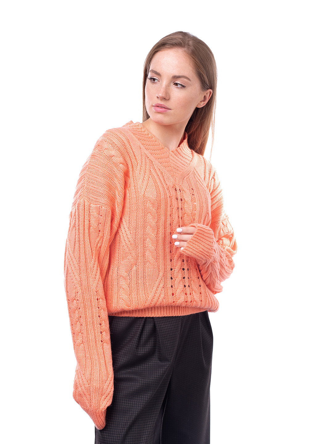 Персиковый демисезонный пуловер пуловер Bakhur