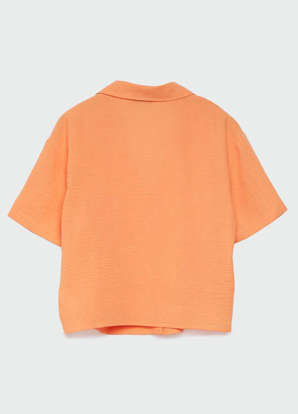 Оранжевая кэжуал рубашка однотонная Stradivarius
