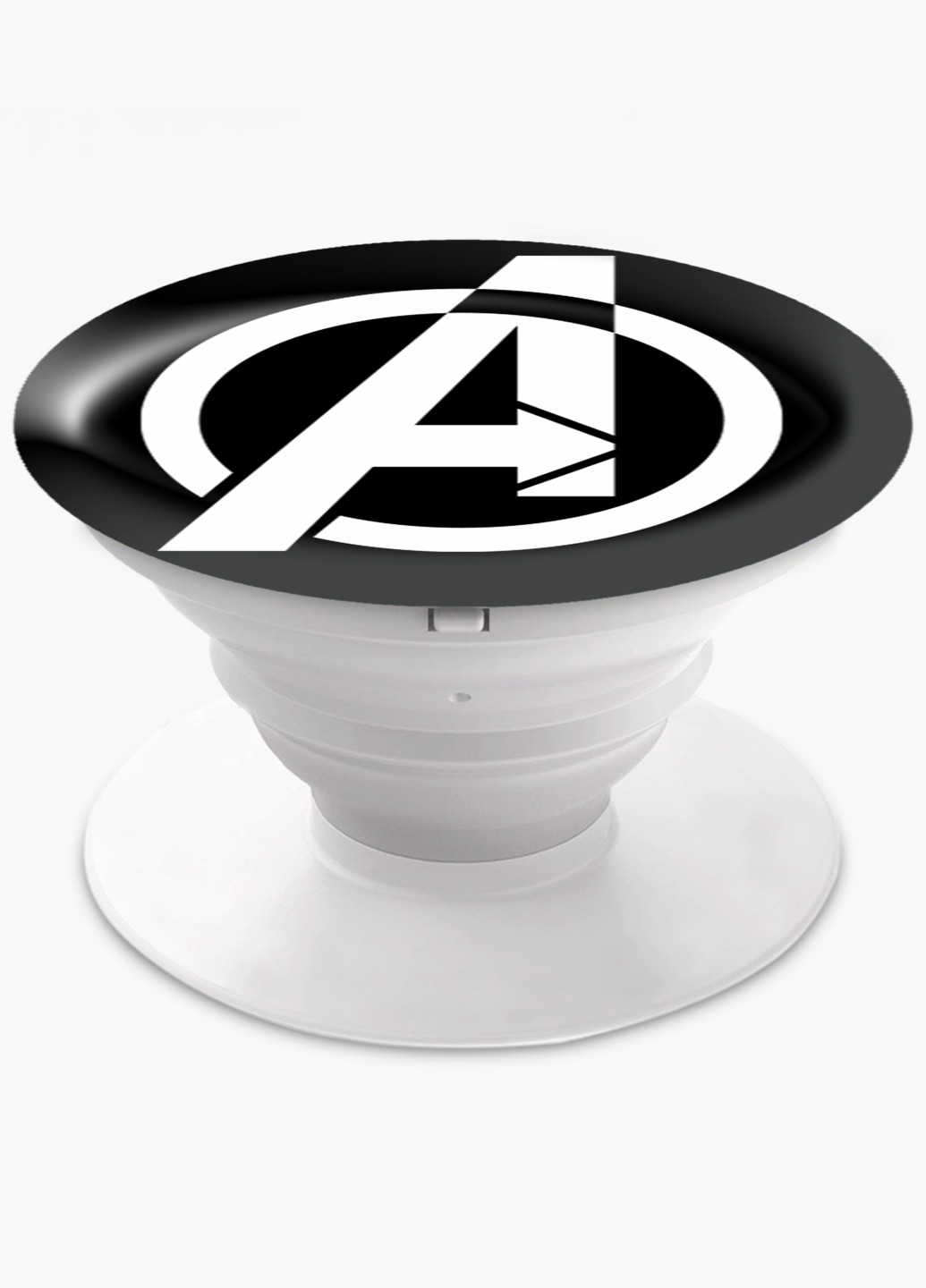 Попсокет (Popsockets) тримач для смартфону Знак Месників Марвел (Avengers Marvel Sign) (8754-1447) Чорний MobiPrint (216748379)