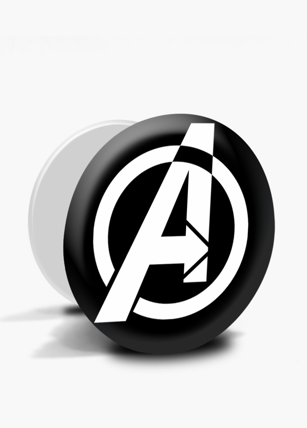 Попсокет (Popsockets) тримач для смартфону Знак Месників Марвел (Avengers Marvel Sign) (8754-1447) Чорний MobiPrint (216748379)