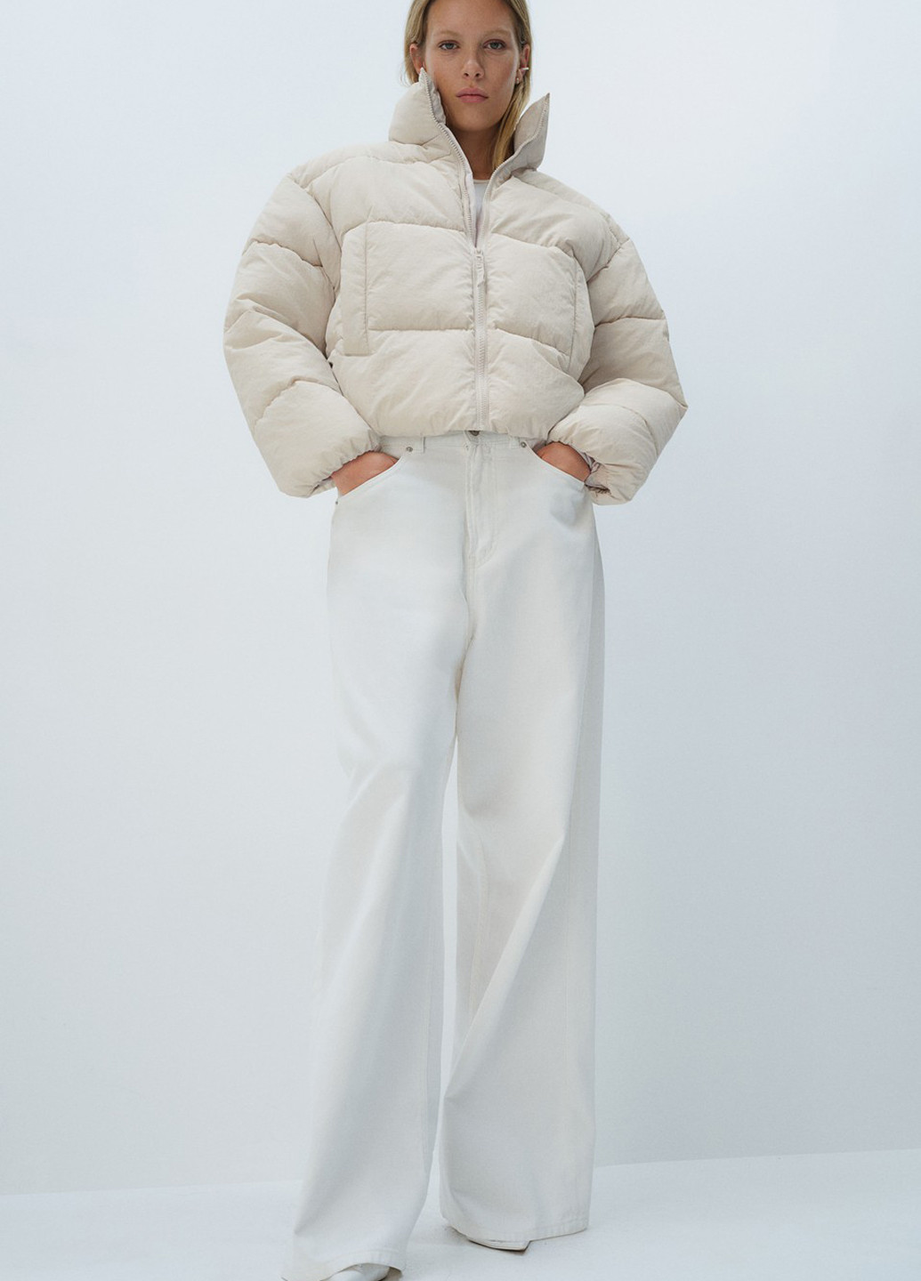 Світло-бежева демісезонна куртка H&M