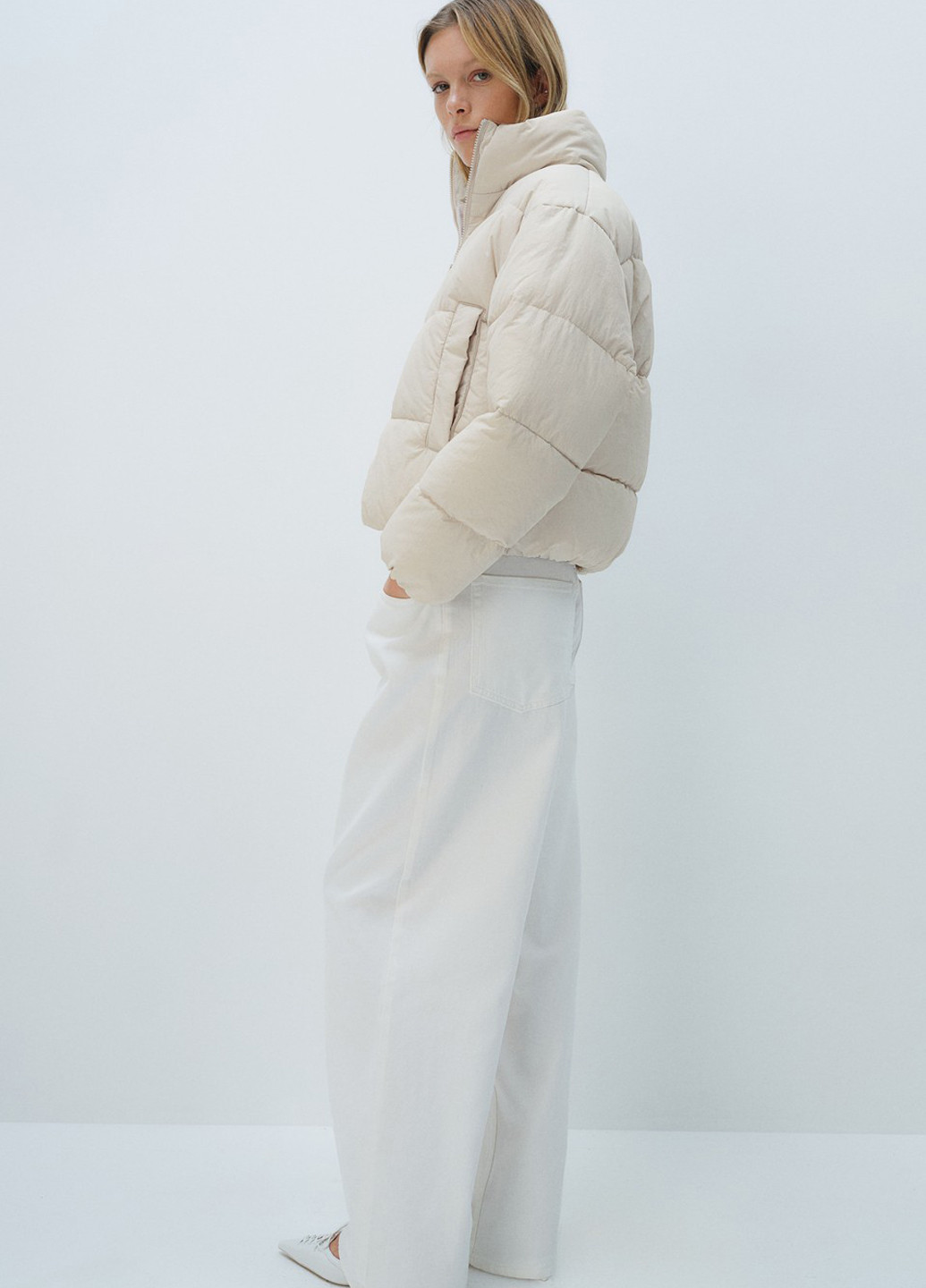 Світло-бежева демісезонна куртка H&M