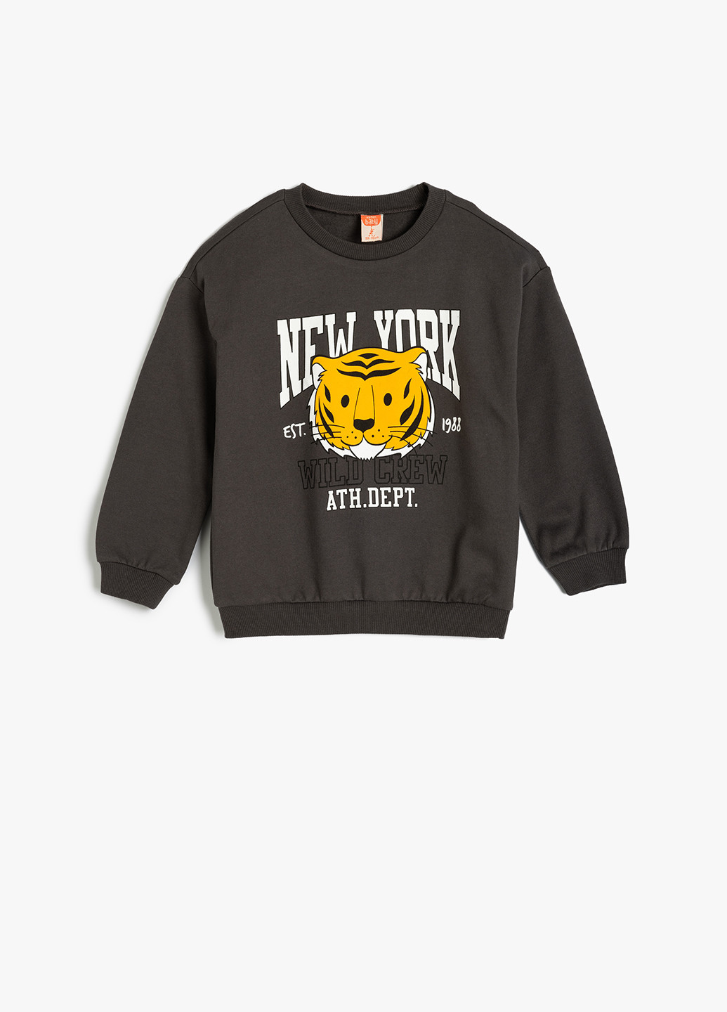 KOTON свитшот рисунок темно-коричневый кэжуал хлопок