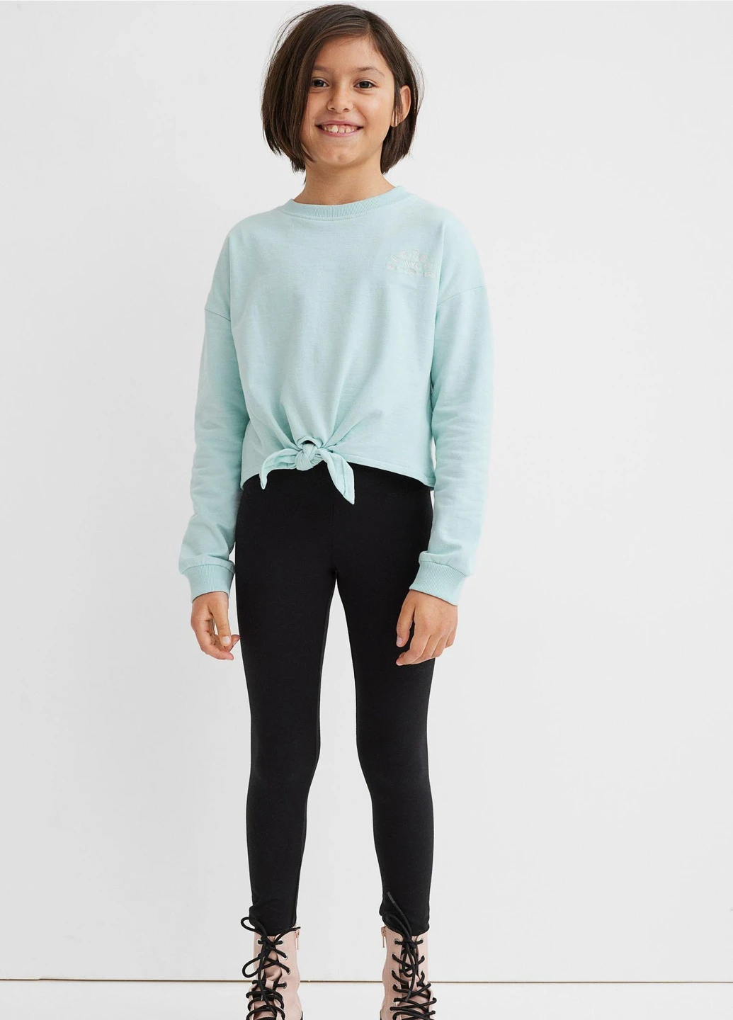 H&M Basic світшот фліс,світло-блакитний, светло-голубой