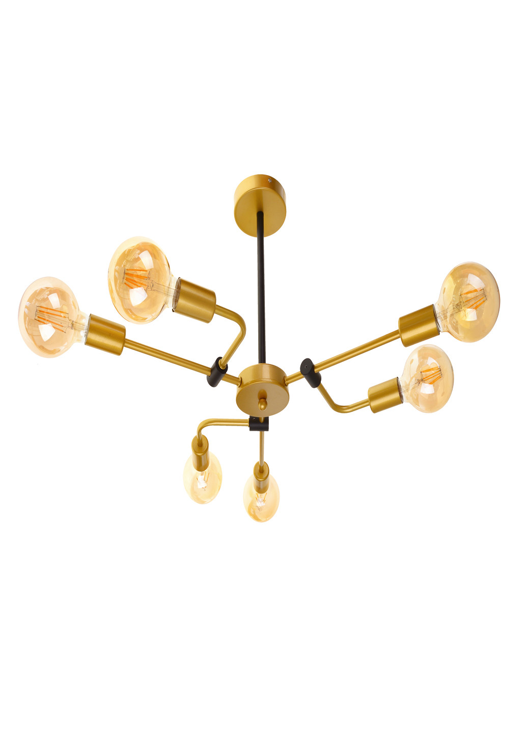 Люстра потолочная на 6 лампочек BR-01 621S/6 E27 BK/G Brille (247373790)