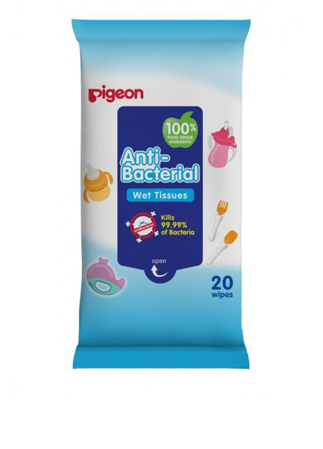 Влажные салфетки с антибактериальным эффектом (20 шт.) PIGEON (132308515)