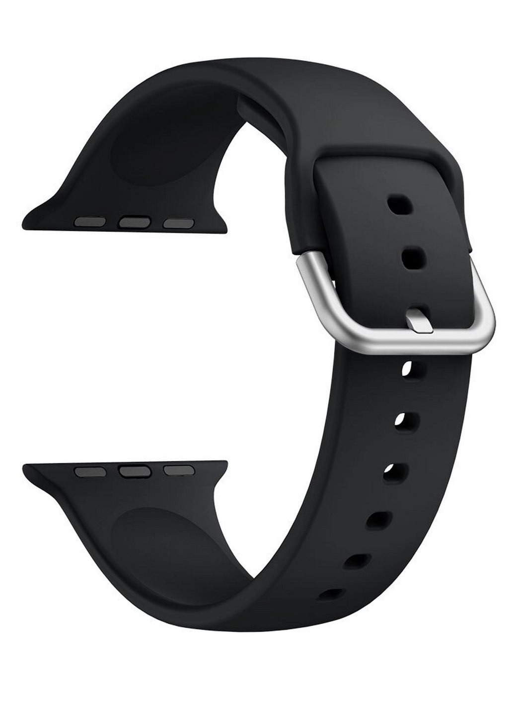 Силиконовый ремешок для часов Apple Watch 38mm, 40mm, Series 5 4 3 2 1. Altum чёрные