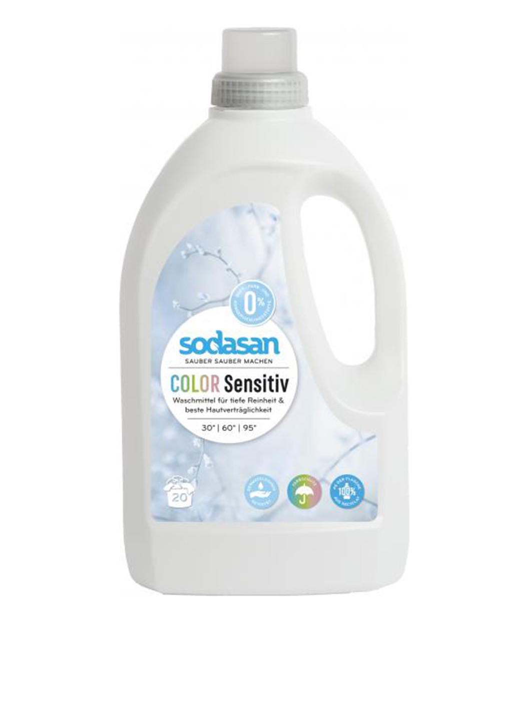 Жидкое средство органическое Color-sensitive для стирки цветных и белых тканей, 1,5 л Sodasan (132543215)