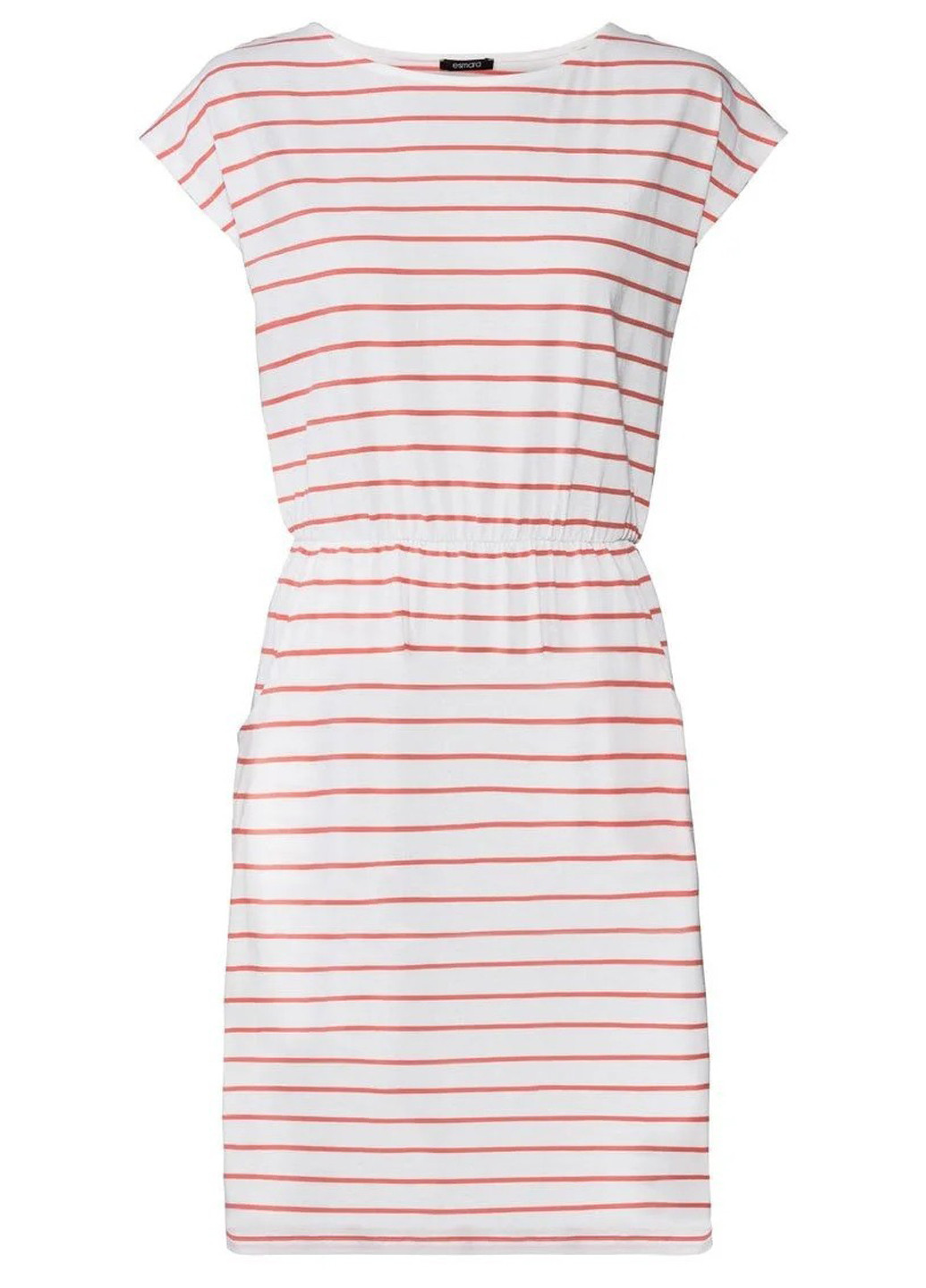 Молочное кэжуал платье платье-футболка Esmara в полоску