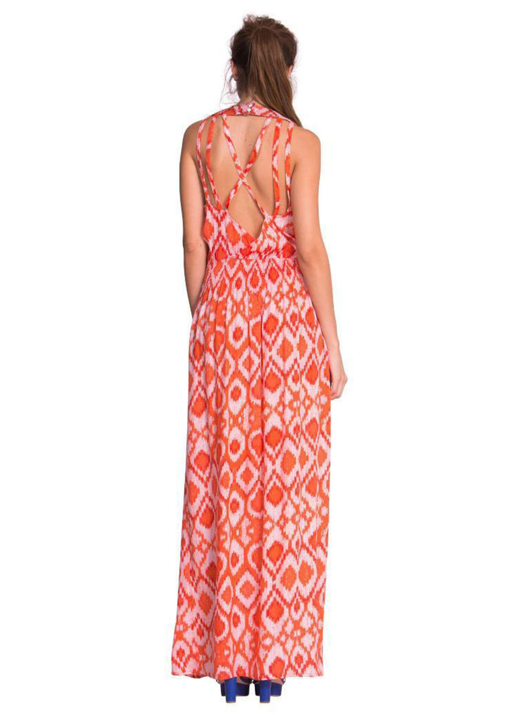 Оранжевое кэжуал платье Desigual с геометрическим узором