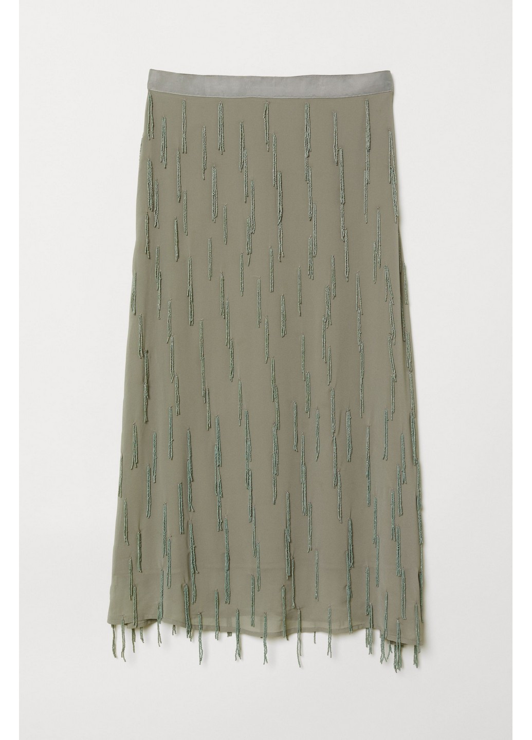 Темно-зеленая однотонная юбка H&M