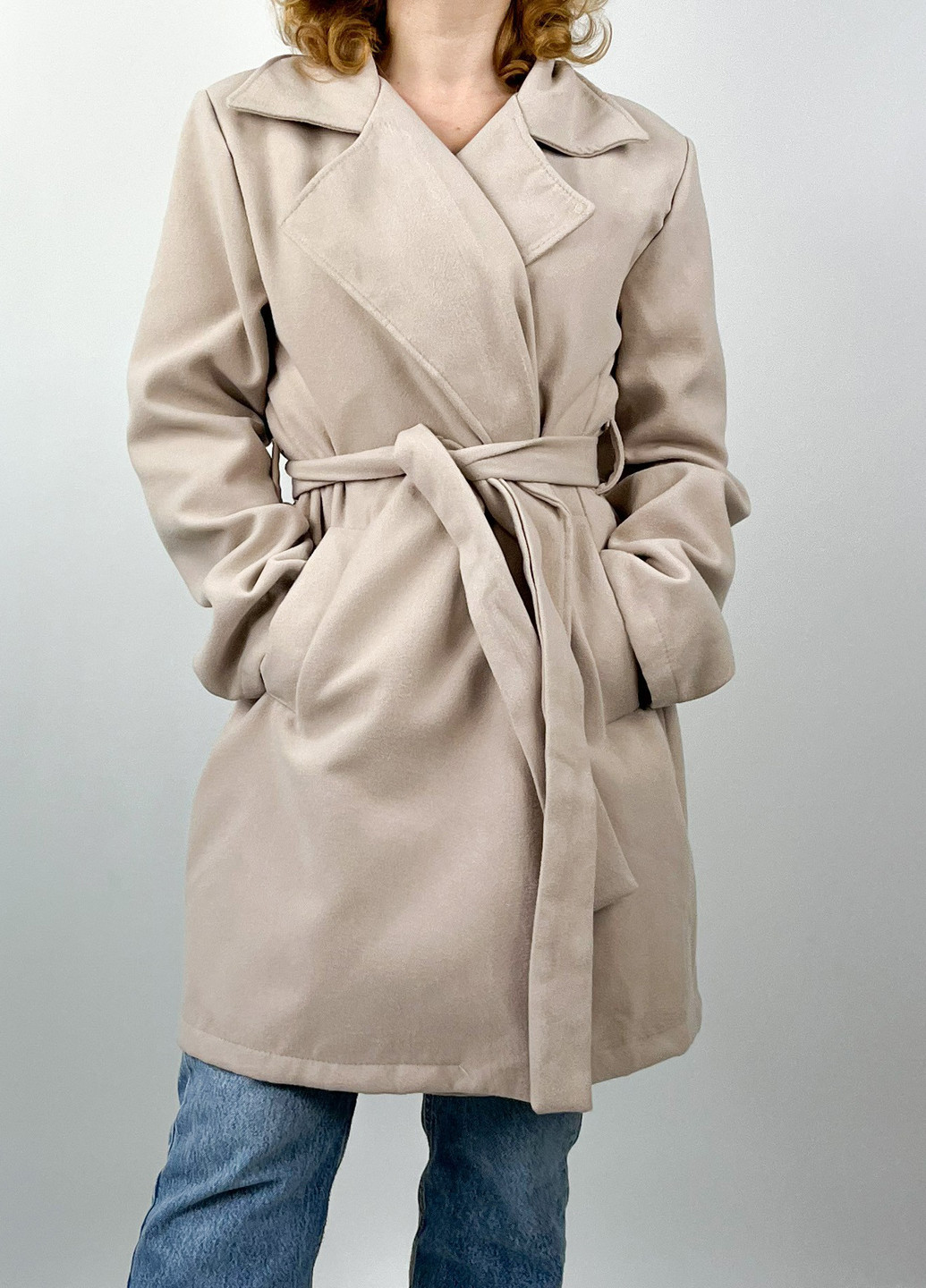 Бежевое демисезонное Пальто Boohoo