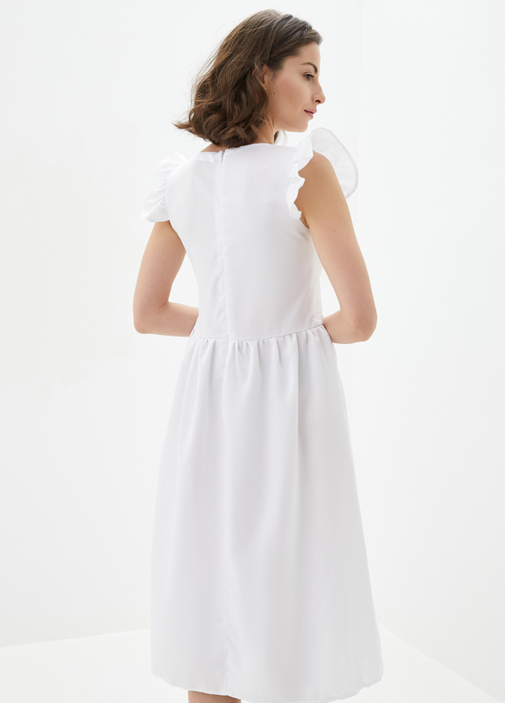 Белое кэжуал платье а-силуэт Podium однотонное