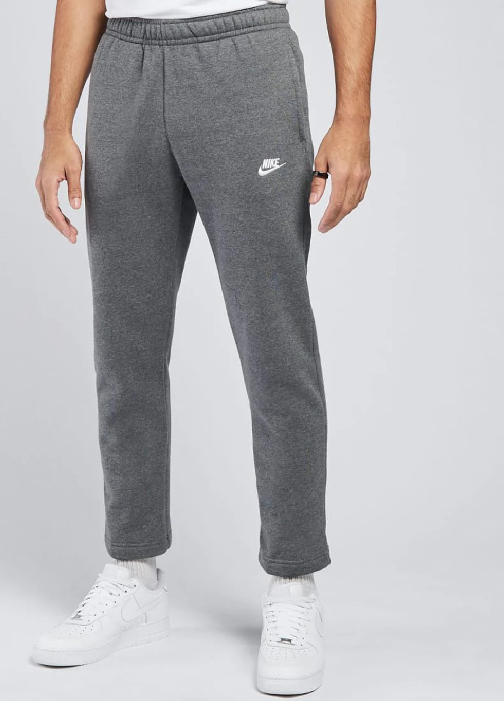 Серые спортивные демисезонные зауженные брюки Nike