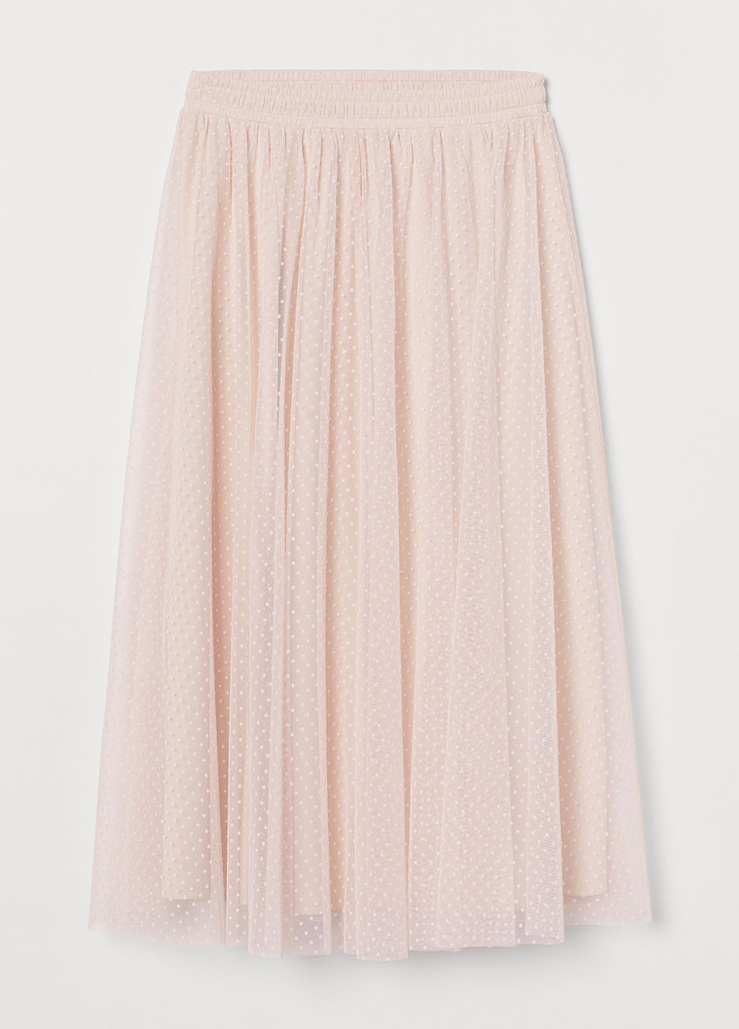 Светло-розовая кэжуал в горошек юбка H&M клешированная