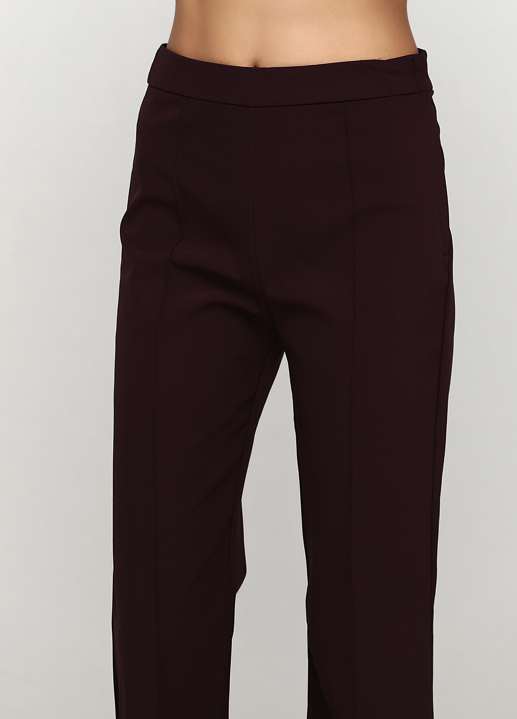 Бордовые кэжуал демисезонные клеш брюки H&M