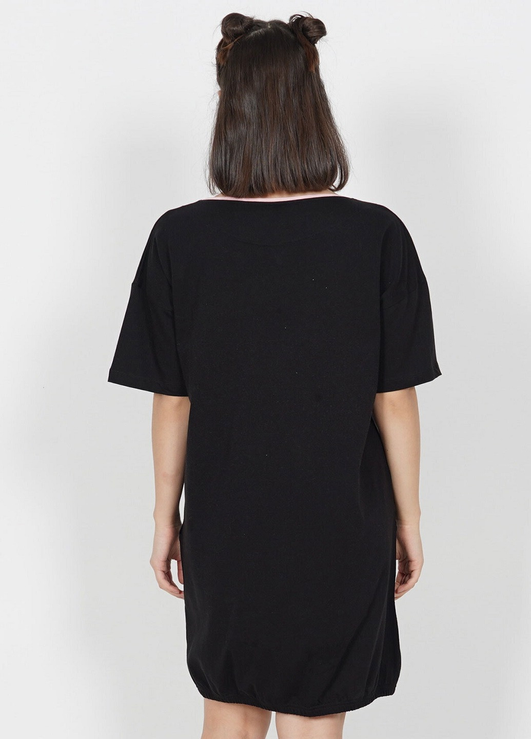 Черное домашнее платье-футболка Vienetta (215624365)