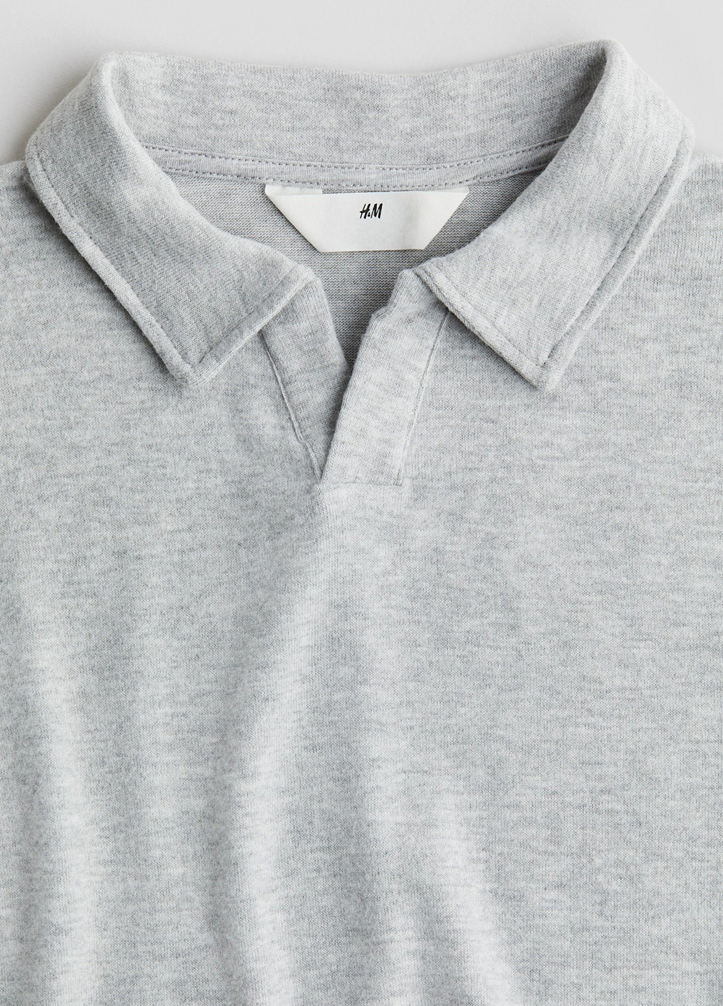 Светло-серая детская футболка-поло H&M меланжевая