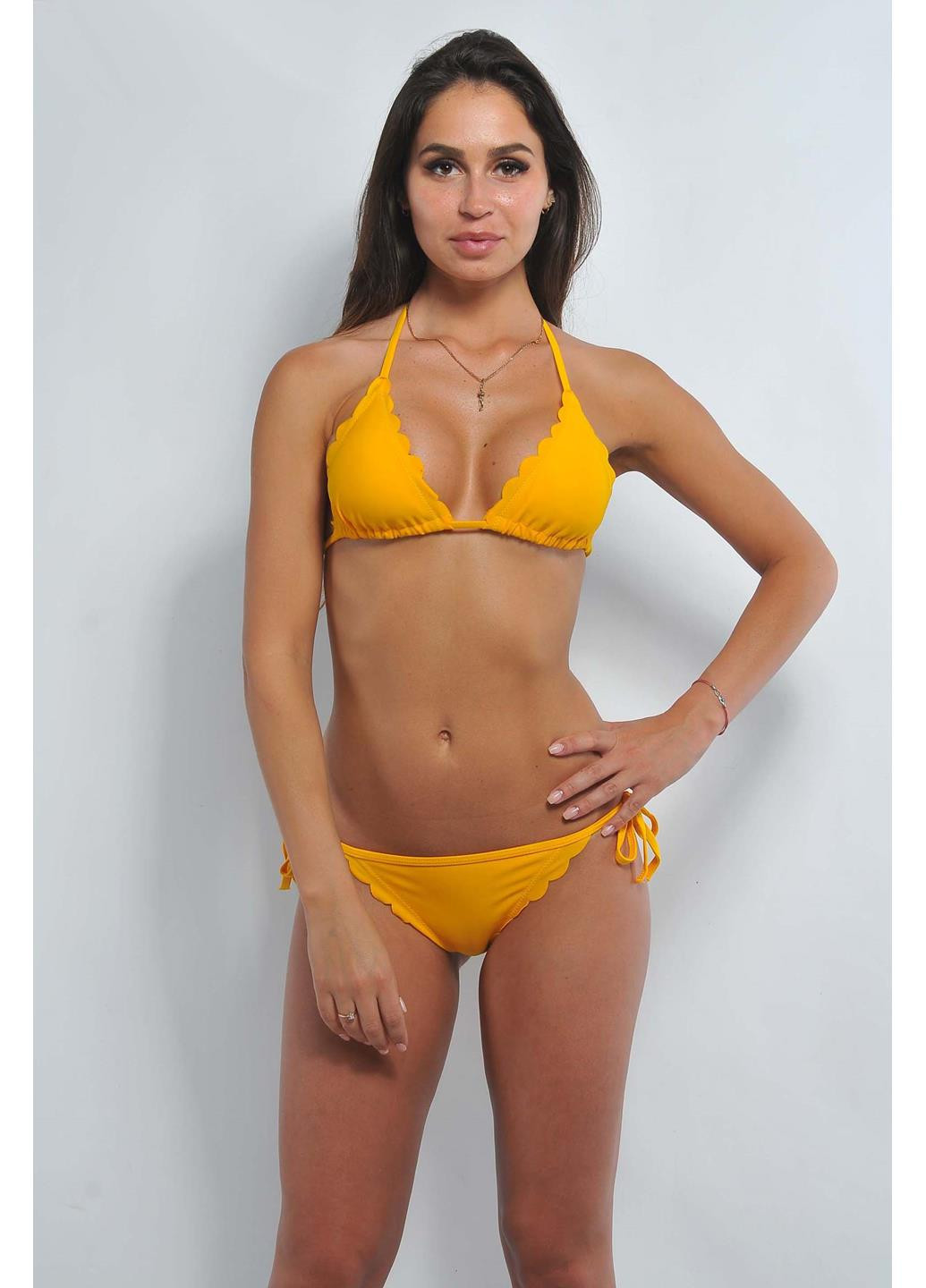 Желтый демисезонный купальник бикини, раздельный Katrin