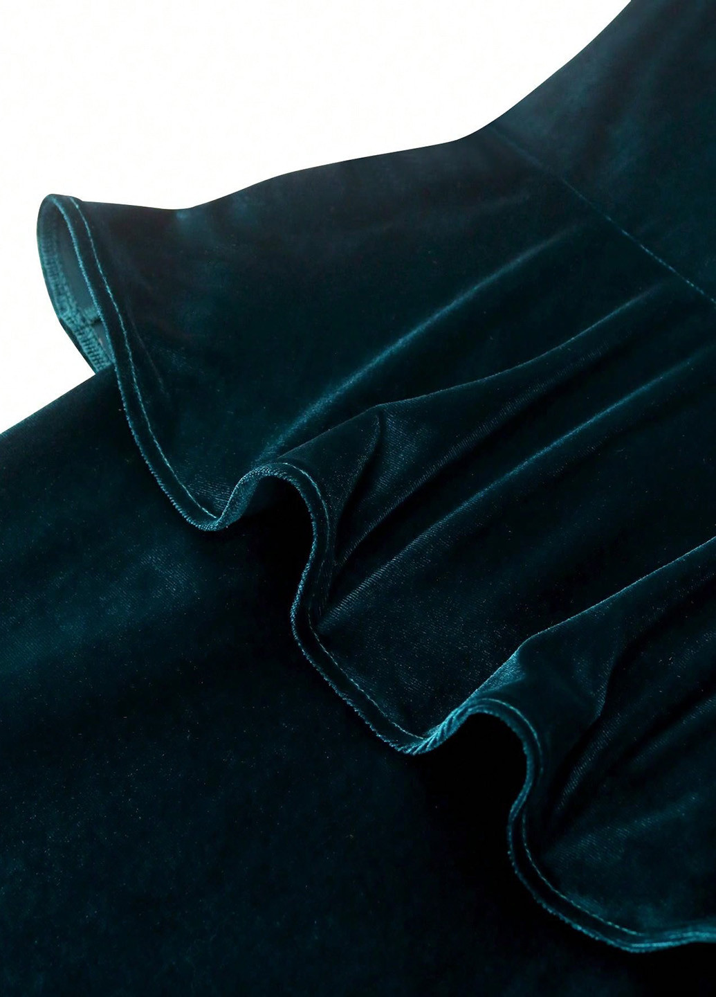 Изумрудное коктейльное, вечернее платье с баской, футляр SHEIN однотонное