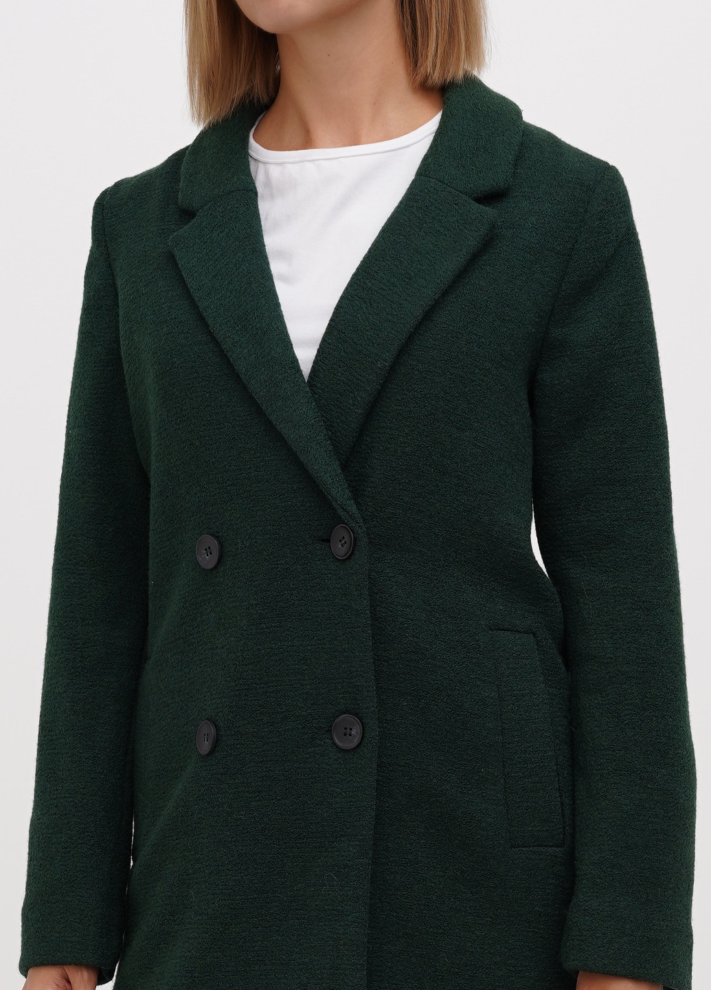 Темно-зелене демісезонне Пальто двобортне Monki