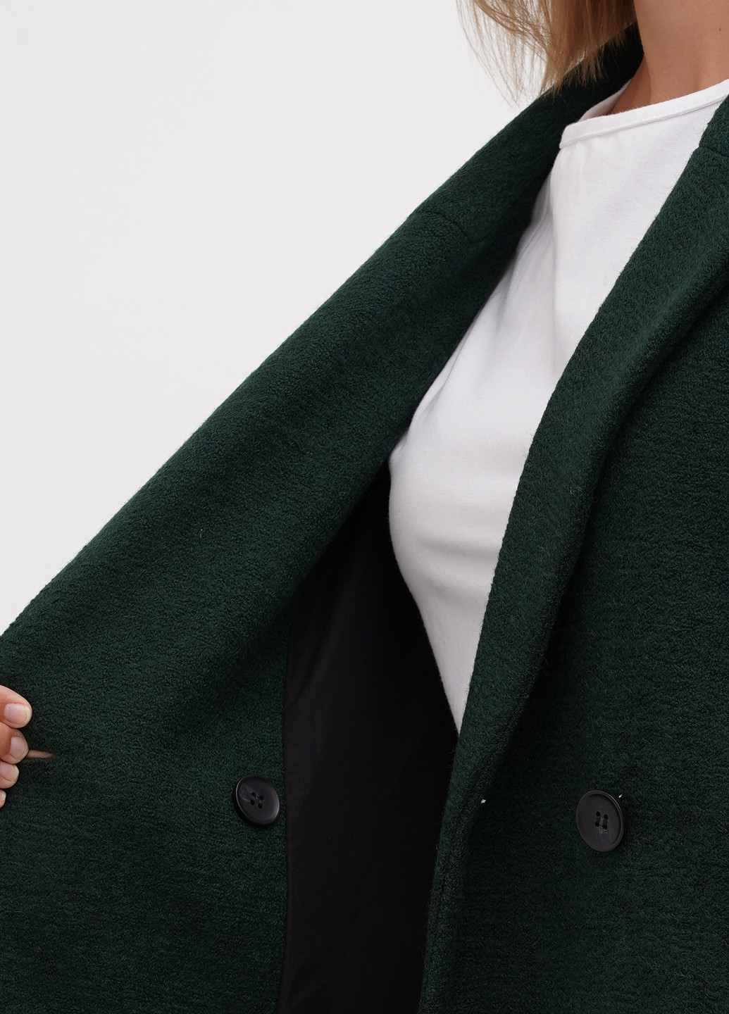 Темно-зелене демісезонне Пальто двобортне Monki