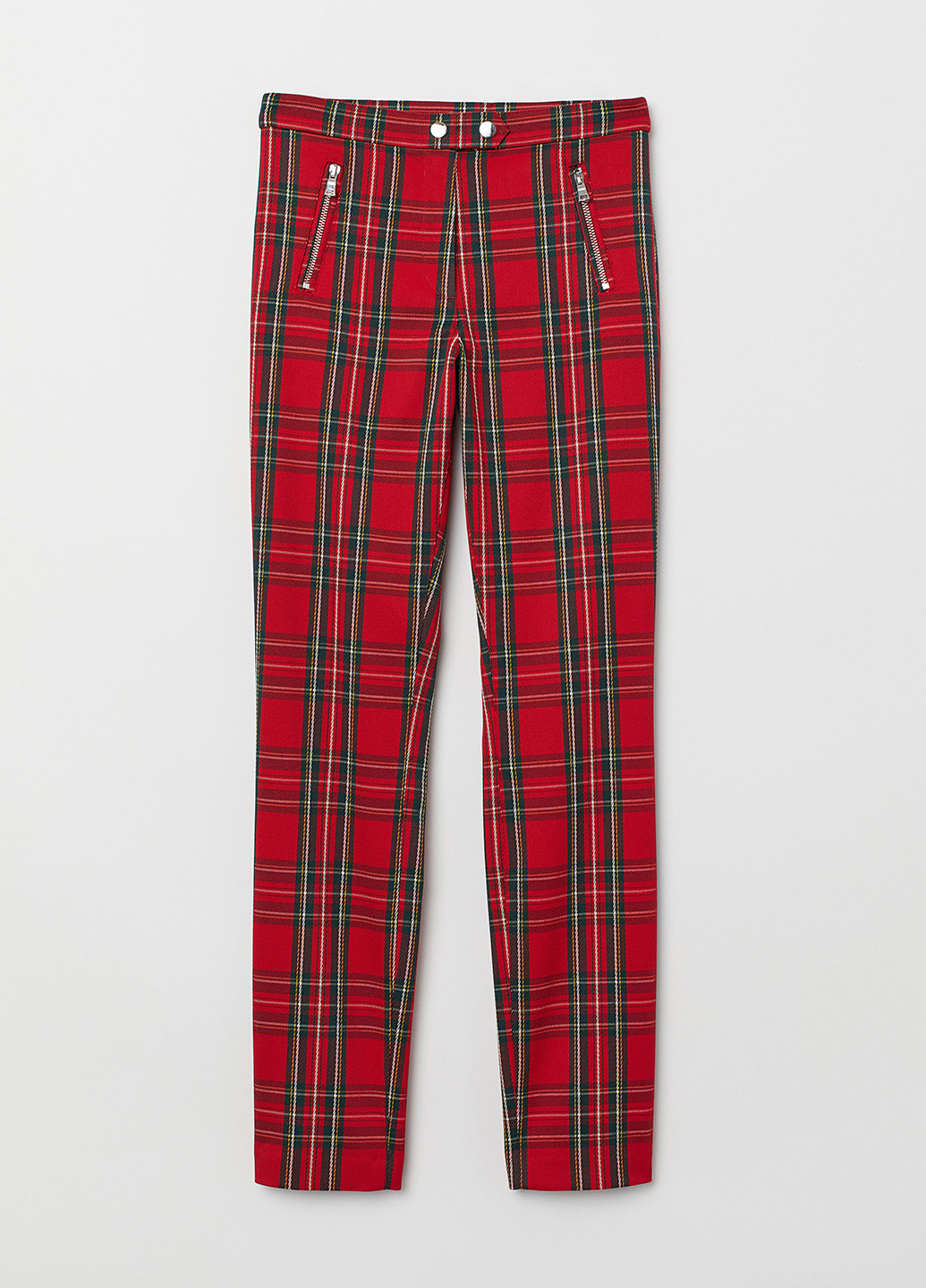 Красные кэжуал демисезонные зауженные брюки H&M