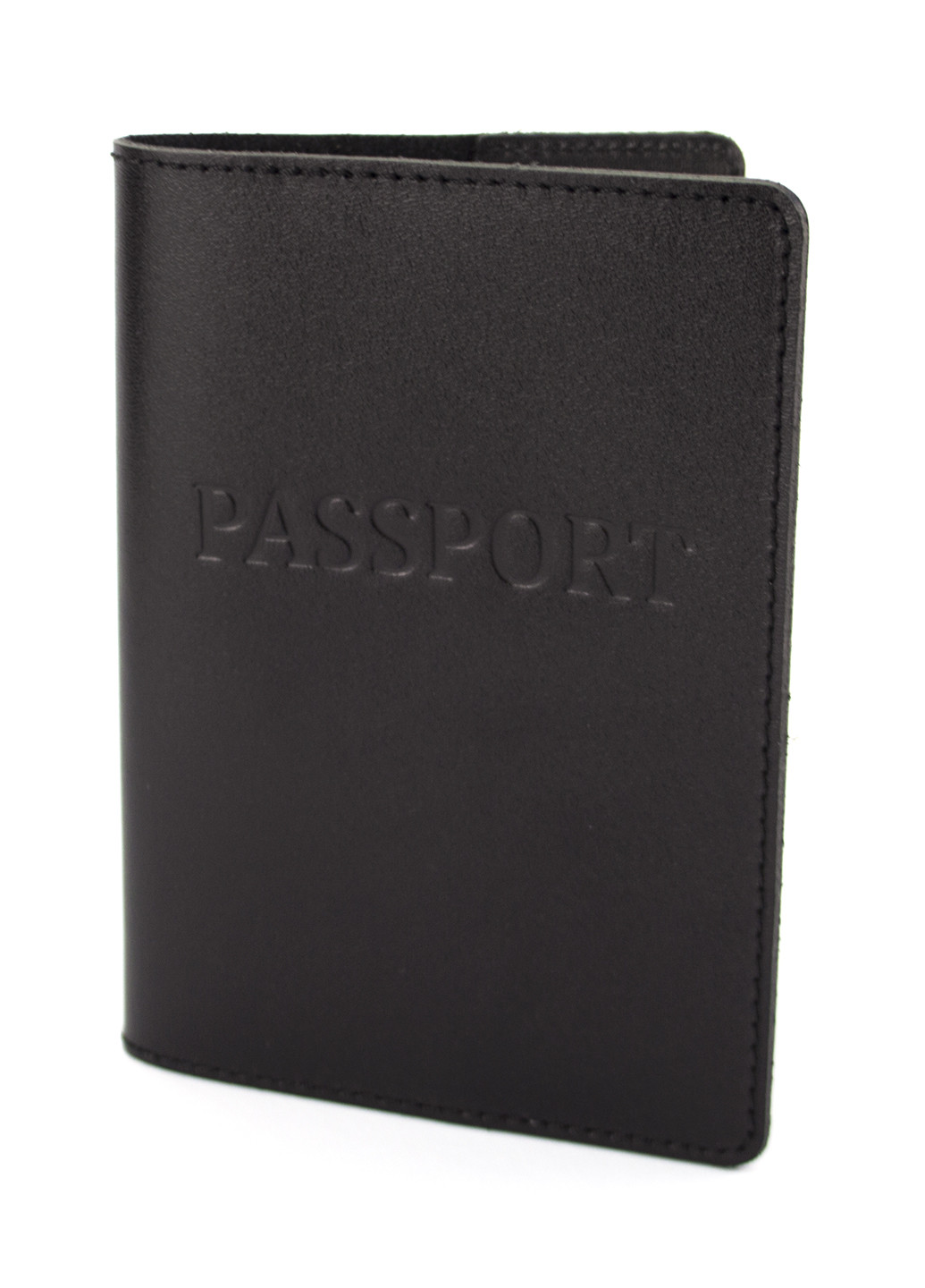 Обкладинка на паспорт шкіряна чоловіча HC-05 (чорна) HandyCover однотонні чорні ділові