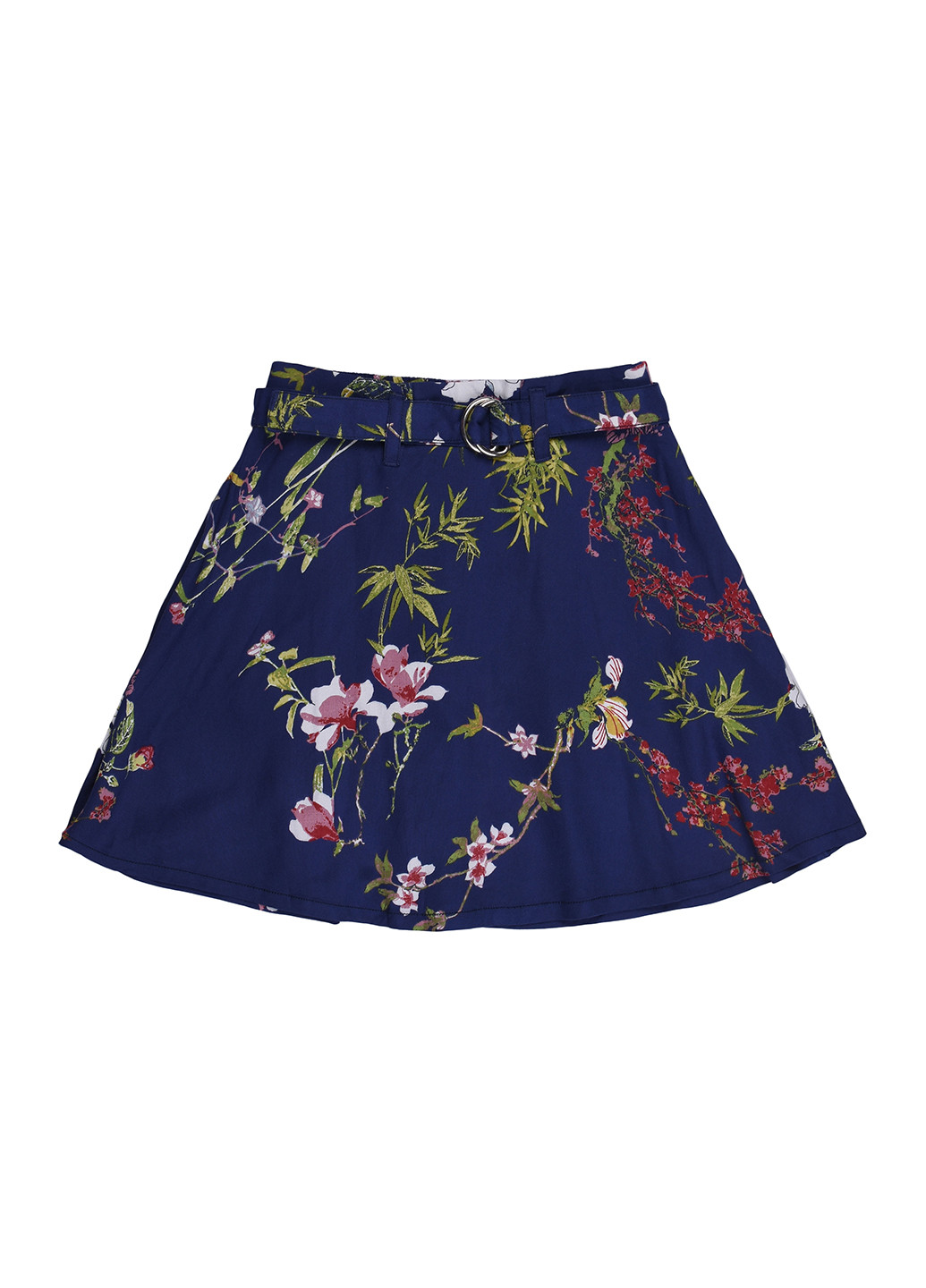 Темно-синяя кэжуал цветочной расцветки юбка S.Oliver клешированная