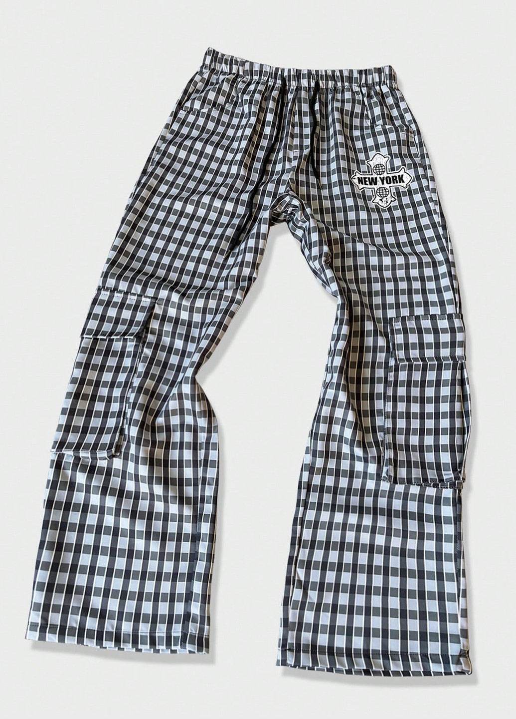 Серые кэжуал демисезонные палаццо, карго брюки SHEIN