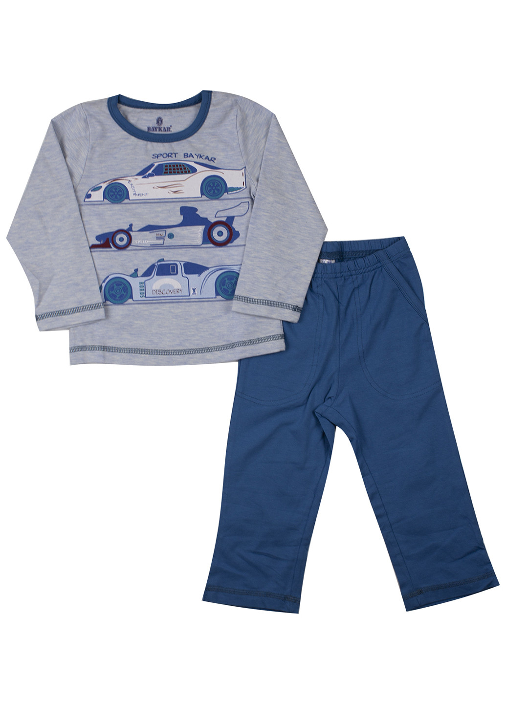 Голубая всесезон пижама (лонгслив, брюки) Baykar