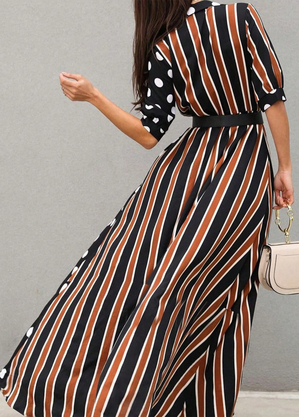 Комбинированное кэжуал платье SHEIN с геометрическим узором